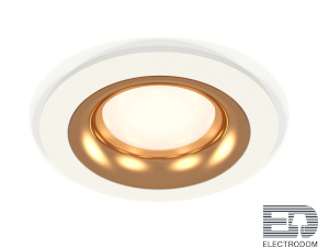 Комплект встраиваемого светильника XC7621005 SWH/PYG белый песок/золото желтое полированное MR16 GU5.3 (C7621, N7014) - цена и фото