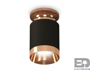 Комплект накладного светильника XS6302180 SBK/PPG черный песок/золото розовое полированное MR16 GU5.3 (N6906, C6302, N6135) - цена и фото