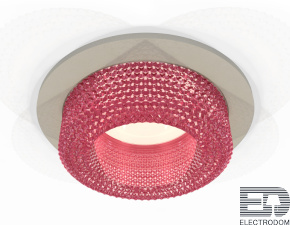 Комплект встраиваемого светильника с композитным хрусталем XC7623022 SGR/PI серый песок/розовый MR16 GU5.3 (C7623, N7193) - цена и фото