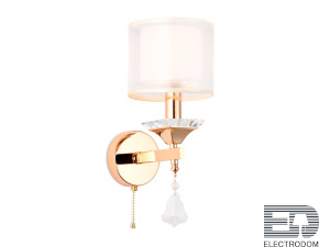 Настенный светильник с хрусталем TR4543 GD/WH золото/белый E14 max 40W 340*150*200 - цена и фото