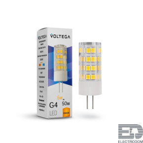 Лампа светодиодная Voltega G4 5W 3000К прозрачная VG9-K3G4warm5W 7183 - цена и фото