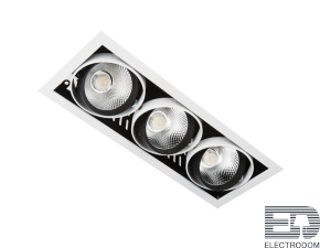 Карданный встраиваемый светодиодный светильник T813 BK/CH 3*12W 4200K - цена и фото