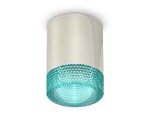 Комплект накладного светильника с композитным хрусталем XS6305011 PSL/BL серебро полированное/голубой MR16 GU5.3 (C6305, N6153) - цена и фото