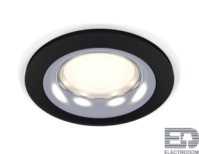 Комплект встраиваемого светильника XC7622003 SBK/PSL черный песок/серебро полированное MR16 GU5.3 (C7622, N7012) - цена и фото