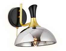 Настенный светильник с выключателем Ambrella TR9086 BK/GD/SM черный/золотой/дымчатый - цена и фото