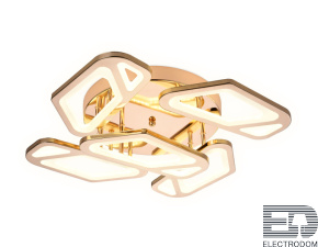 Потолочный светодиодный светильник с пультом Ambrella FA589/5 GD золото 113W (ПДУ РАДИО 2.4G) - цена и фото