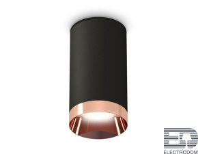 Комплект накладного светильника XS6323025 SBK/PPG черный песок/золото розовое полированное MR16 GU5.3 (C6323, N6135) - цена и фото