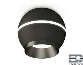Комплект накладного светильника с дополнительной подсветкой XS1102010 SBK/PBK черный песок/черный полированный MR16 GU5.3 LED 3W 4200K (C1102, N7031) - цена и фото