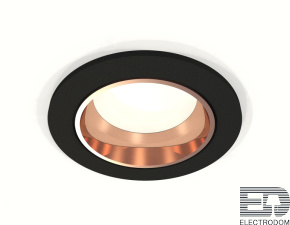 Комплект встраиваемого светильника XC6513005 SBK/PPG черный песок/золото розовое полированное MR16 GU5.3 (C6513, N6114) - цена и фото