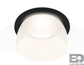 Комплект встраиваемого светильника с акрилом XC7622047 SBK/FR черный песок/белый матовый MR16 GU5.3 (C7622, N7177) - цена и фото