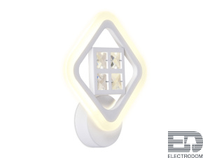 Настенный светодиодный светильник с хрусталем FA284 WH белый 15W 260*230*60 - цена и фото