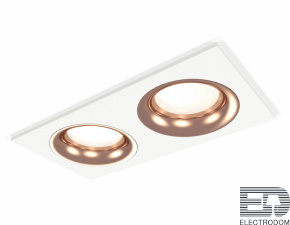 Комплект встраиваемого светильника XC7635006 SWH/PPG белый песок/золото розовое полированное MR16 GU5.3 (C7635, N7015) - цена и фото