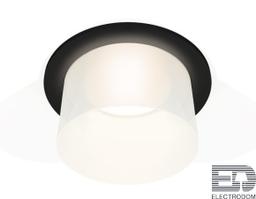 Комплект встраиваемого светильника с акрилом XC7622045 SBK/FR черный песок/белый матовый MR16 GU5.3 (C7622, N7170) - цена и фото