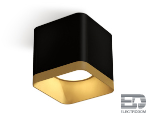 Комплект накладного светильника XS7806004 SBK/SGD черный песок/золото песок MR16 GU5.3 (C7806, N7704) - цена и фото