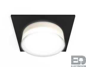 Комплект встраиваемого светильника с акрилом XC7632043 SBK/FR/CL черный песок/белый матовый/прозрачный MR16 GU5.3 (C7632, N7160) - цена и фото