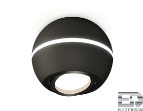 Комплект накладного поворотного светильника с дополнительной подсветкой XS1102020 SBK/PBK черный песок/черный полированный MR16 GU5.3 LED 3W 4200K (C1102, N7002) - цена и фото