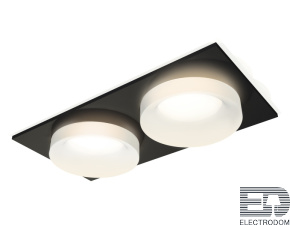Комплект встраиваемого светильника с акрилом XC7636044 SBK/FR черный песок/белый матовый MR16 GU5.3 (C7636, N7165) - цена и фото