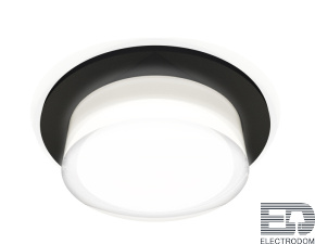 Комплект встраиваемого светильника с акрилом XC7622043 SBK/FR/CL черный песок/белый матовый/прозрачный MR16 GU5.3 (C7622, N7160) - цена и фото