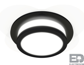 Комплект встраиваемого светильника с акрилом XC7622041 SBK/FR черный песок/белый матовый MR16 GU5.3 (C7622, N7121) - цена и фото