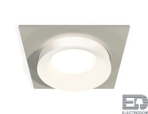 Комплект встраиваемого светильника с акрилом XC7633041 SGR/FR серый песок/белый матовый MR16 GU5.3 (C7633, N7165) - цена и фото
