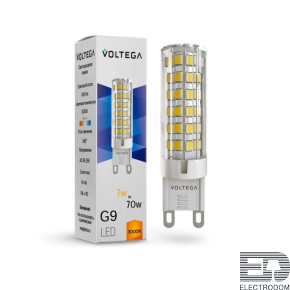 Лампа светодиодная Voltega G9 7W 3000К прозрачная VG9-K3G9warm7W 7187 - цена и фото