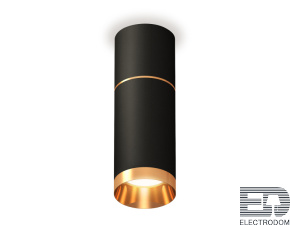 Комплект накладного светильника XS6323062 SBK/PYG черный песок/золото желтое полированное MR16 GU5.3 (C6302, A2062, C6323, N6134) - цена и фото