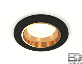 Комплект встраиваемого светильника XC6513004 SBK/PYG черный песок/золото желтое полированное MR16 GU5.3 (C6513, N6113) - цена и фото