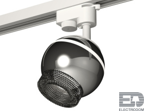 Комплект трекового однофазного светильника с подсветкой XT1104002 PSL/BK серебро полированное/тонированный GU5.3 LED 3W 4200K (A2520, C1104, N7192) - цена и фото