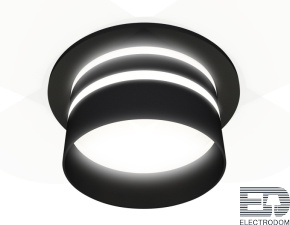 Комплект встраиваемого светильника с акрилом XC7622042 SBK/FR черный песок/белый матовый MR16 GU5.3 (C7622, N7142) - цена и фото