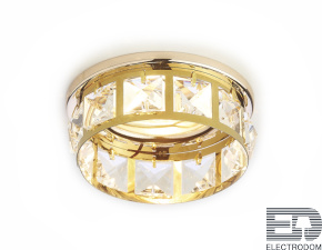 Встраиваемый точечный светильник K101 CL/G золото/прозрачный хрусталь - цена и фото