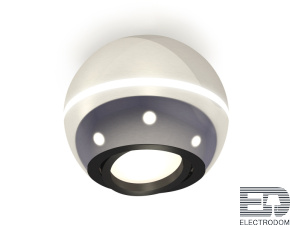 Комплект накладного поворотного светильника с дополнительной подсветкой XS1104010 PSL/PBK серебро полированное/черный полированный MR16 GU5.3 LED 3W 4200K (C1104, N7002) - цена и фото
