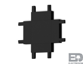 GV1127 BK черный X-образный коннектор для накладного шинопровода 46*46*6 - цена и фото