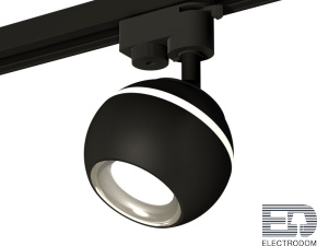 Комплект трекового однофазного светильника с подсветкой XT1102042 SBK/PSL черный песок/серебро полированное MR16 GU5.3 LED 3W 4200K (A2521, C1102, N7023) - цена и фото
