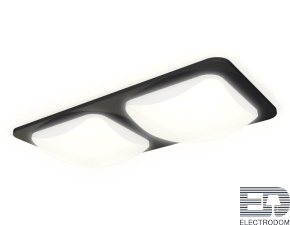Комплект встраиваемого светильника с акрилом XC7906014 SBK/FR черный песок/белый матовый MR16 GU5.3 (C7906, N7756) - цена и фото
