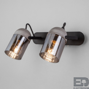 Настенный светильник с поворотными плафонами Eurosvet Mars 20122/2 черный/тертый серый - цена и фото