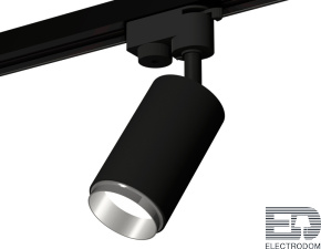 Комплект трекового однофазного светильника XT6323042 SBK/PSL черный песок/серебро полированное MR16 GU5.3 (A2521, C6323, N6122) - цена и фото