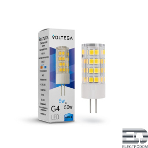 Лампа светодиодная Voltega G4 5W 4000К прозрачная VG9-K3G4cold5W 7184 - цена и фото