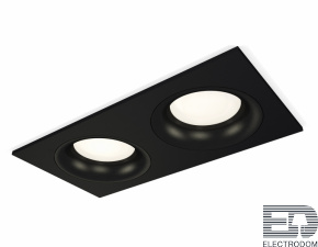 Комплект встраиваемого светильника XC7636002 SBK/PBK черный песок/черный полированный MR16 GU5.3 (C7636, N7011) - цена и фото