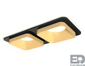 Комплект встраиваемого светильника XC7906004 SBK/SGD черный песок/золото песок MR16 GU5.3 (C7904, N7704) - цена и фото