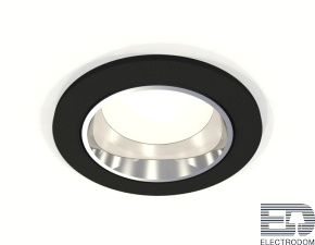 Комплект встраиваемого светильника XC6513003 SBK/PSL черный песок/серебро полированное MR16 GU5.3 (C6513, N6112) - цена и фото