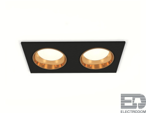 Комплект встраиваемого светильника XC6526004 SBK/PYG черный песок/золото желтое полированное MR16 GU5.3 (C6526, N6113) - цена и фото
