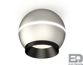 Комплект накладного светильника с дополнительной подсветкой XS1103001 SSL/PBK серебро песок/черный полированный MR16 GU5.3 LED 3W 4200K (C1103, N7031) - цена и фото