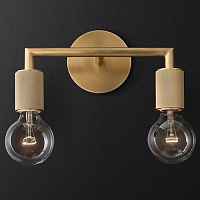 Бра RH Utilitaire Double Sconce Brass ImperiumLoft - цена и фото