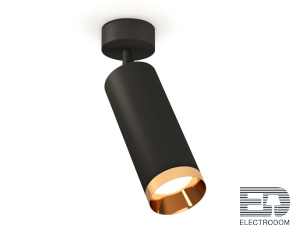 Комплект накладного поворотного светильника XM6343005 SBK/PYG черный песок/золото желтое полированное MR16 GU5.3 (A2210, C6343, N6134) - цена и фото