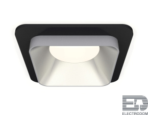 Комплект встраиваемого светильника XC7902003 SBK/SSL черный песок/серебро песок MR16 GU5.3 (C7902, N7703) - цена и фото