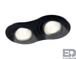 Встраиваемый точечный поворотный светильник 3 GU5.3 TN102507/2 BK черный GU5.3 175*95*28 - цена и фото