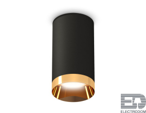 Комплект накладного светильника XS6323024 SBK/PYG черный песок/золото желтое полированное MR16 GU5.3 (C6323, N6134) - цена и фото