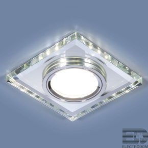 Встраиваемый точечный светильник со светодиодной подсветкой Elektrostandart 2229 MR16 SL зеркальный/серебро - цена и фото