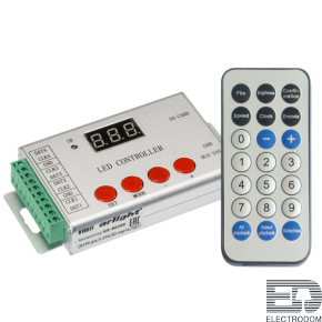 Контроллер HX-802SE-2 (6144 pix, 5-24V, SD-карта, ПДУ) Arlight 022992 - цена и фото
