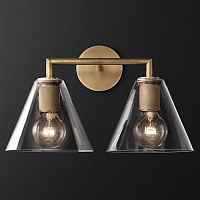 Бра RH Utilitaire Funnel Shade Double Sconce Brass ImperiumLoft - цена и фото